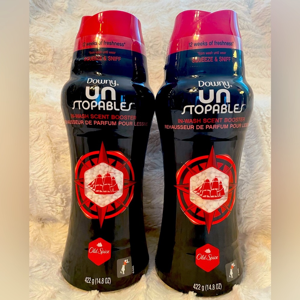 New, 2 Downy Unstoppable Old Spice In-wash Scent Boosters, 14.8 oz each